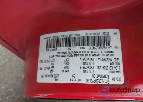 1999 Jeep Cherokee Classic/Sport из США, поврежденный, VIN 1J4FF68S3XL594832